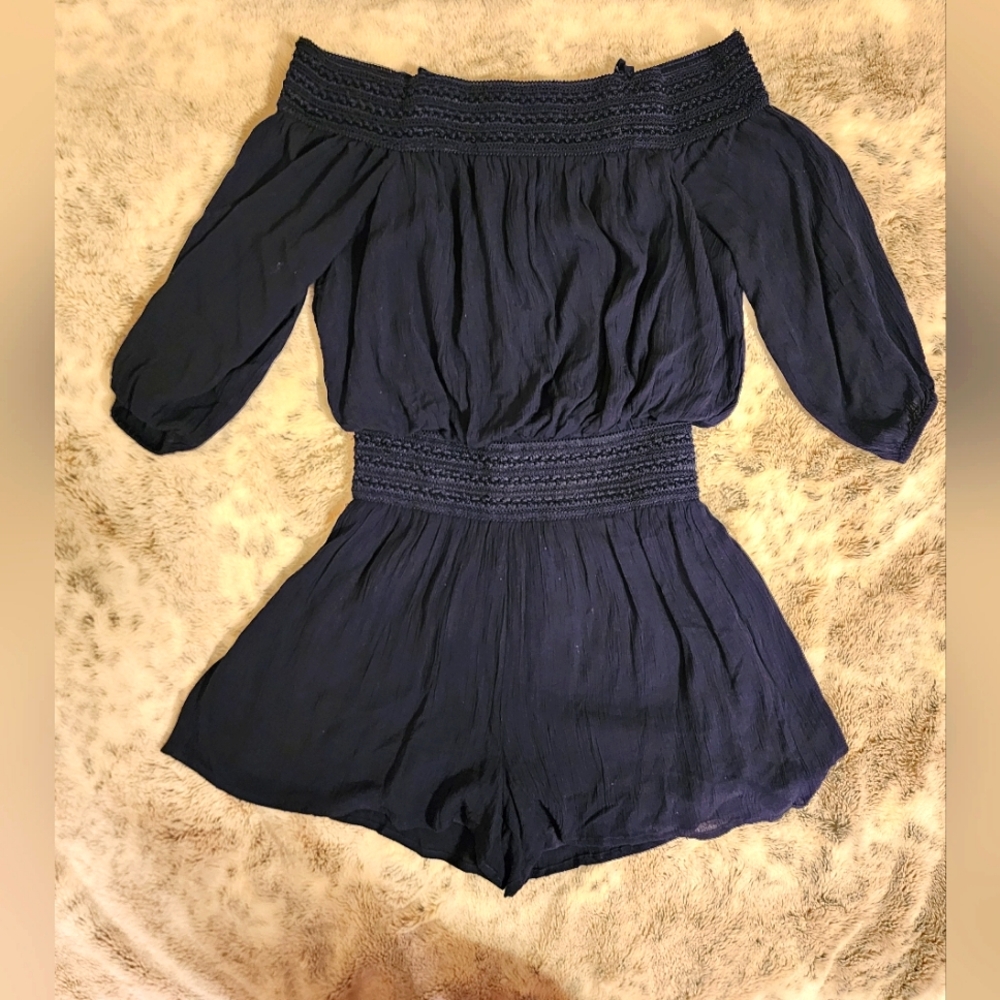 Purple Snow navy romper Size Small